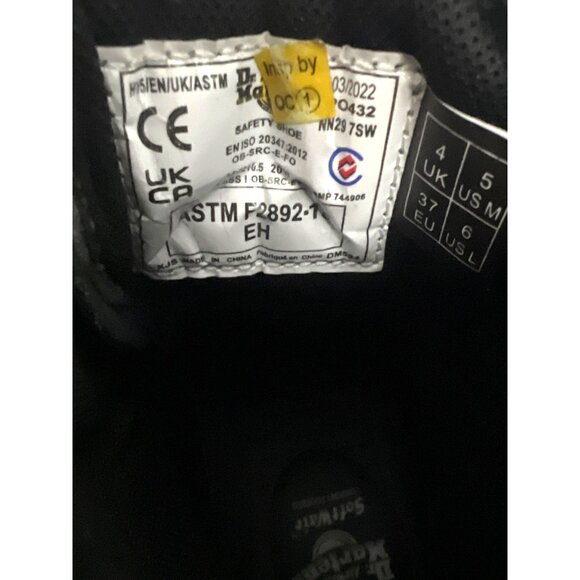 Dr. Martens Air Wair Black Leather Lace Up Ankle Combat Cushioned Boots US 6 New - Picture 9 of 10